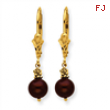 14K Chocolate Cultured Pearl Leverback Earrings