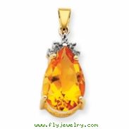 14k Citrine & Diamond Pendant