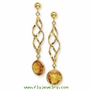 14K Citrine Swirl Post Earrings