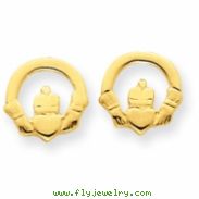 14k Claddagh Post Earrings