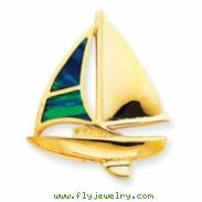 14K Created Opal Sailboat Slide