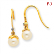 14k Cultured Pearl & Diamond Earrings