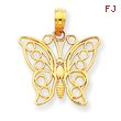 14K Cut-out Butterfly Large Pendant