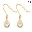 14k CZ Dangle Earrings