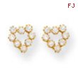 14k CZ Heart Post Earrings