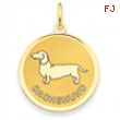 14k Dachshund Disc Charm