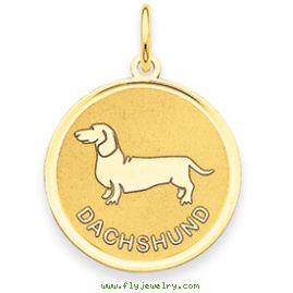 14k Dachshund Disc Charm