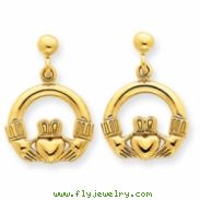 14k Dangling Claddagh Post Earrings