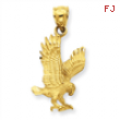 14K Diamond-cut Eagle Pendant