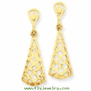 14K Diamond-cut Inverted Fan Dangle Post Earring