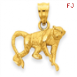 14K Diamond-cut Monkey Pendant