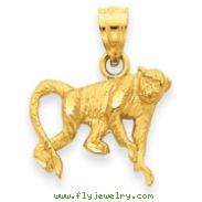 14K Diamond-cut Monkey Pendant