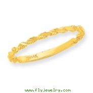 14K Diamond-cut Textured Rope Band Ring