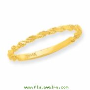 14K Diamond-cut Textured Rope Band Ring