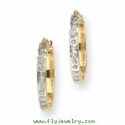 14k Diamond Fascination Round Hinged Hoop Earrings