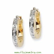 14k Diamond Fascination Round Hinged Hoop Earrings