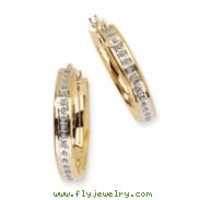 14k Diamond Fascination Round Hinged Hoop Earrings