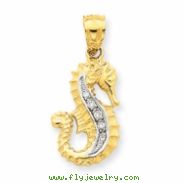 14k Diamond Seahorse Pendant