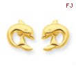 14k Dolphin Post Earrings