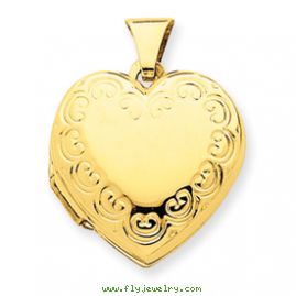 14k Domed Heart Locket