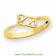 14k Double Heart Baby Ring