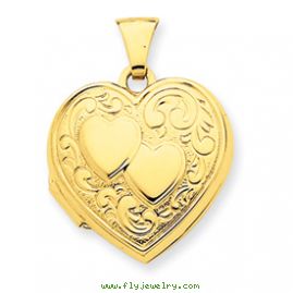 14k Double Heart Locket