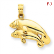 14k Double Manatee Pendant