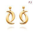 14K Double Moon Shape Dangle Earrings