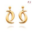 14K Double Moon Shape Dangle Earrings