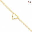 14k Double Strand Heart Anklet