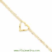 14k Double Strand Heart Anklet