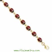 14K Enamel & Resin Ladybug Bracelet