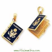 14K Enamel 3-D Passport Pendant