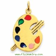 14k Enameled Artist Palette Charm