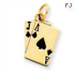 14k Enameled Blackjack Playing Cards Charm