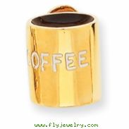 14k Enameled Coffee Cup Pendant