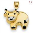 14k Enameled Cow Charm