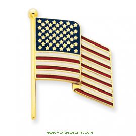 14k Enameled Flag Pin Charm