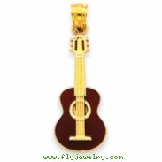 14k Enameled Guitar Pendant