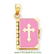 14K Enameled Lord's Prayer Bible Pendant