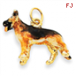 14K Enameled Medium German Shepherd Charm