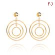 14K Fancy Circle Dangle Post Earrings