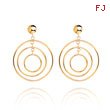 14K Fancy Circle Dangle Post Earrings