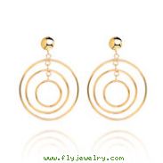 14K Fancy Circle Dangle Post Earrings
