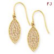 14k Fancy Filigree Teardrop Dangle Earrings