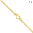 14k Fancy Heart Anklet