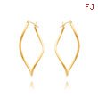 14K Fancy Tube Hoop Earrings