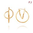 14K Fashion Circle Geometric Hoop Earrings