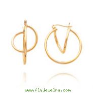 14K Fashion Circle Geometric Hoop Earrings