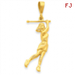 14k Female Golfer Pendant